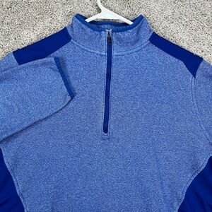 Under Armour ColdGear Pullover Shacket Men Medium Blue 1/4 Zip Long Sleeve Shirt